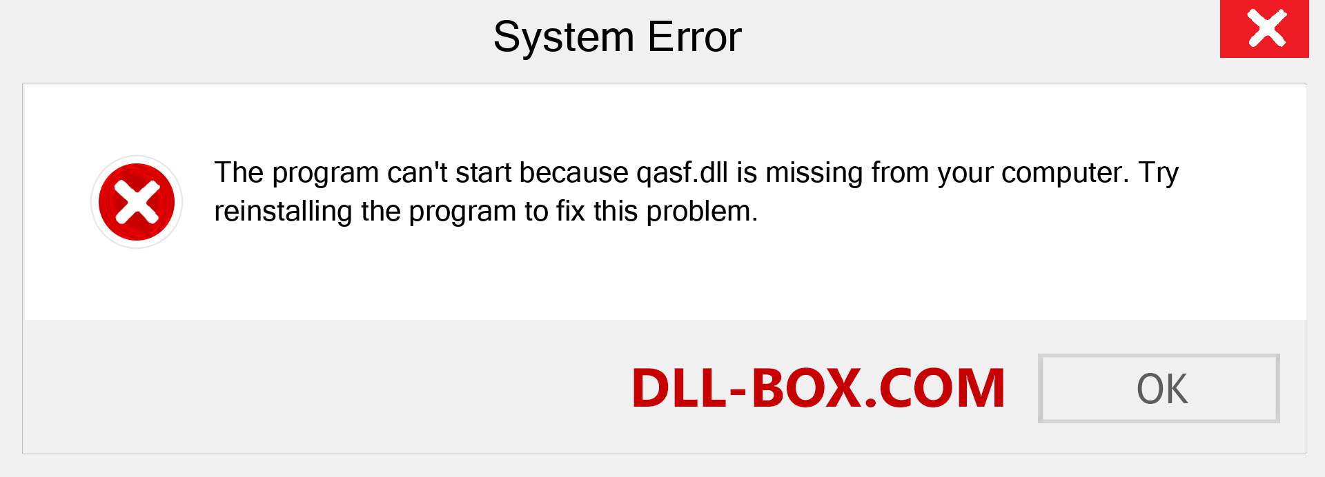  qasf.dll file is missing?. Download for Windows 7, 8, 10 - Fix  qasf dll Missing Error on Windows, photos, images
